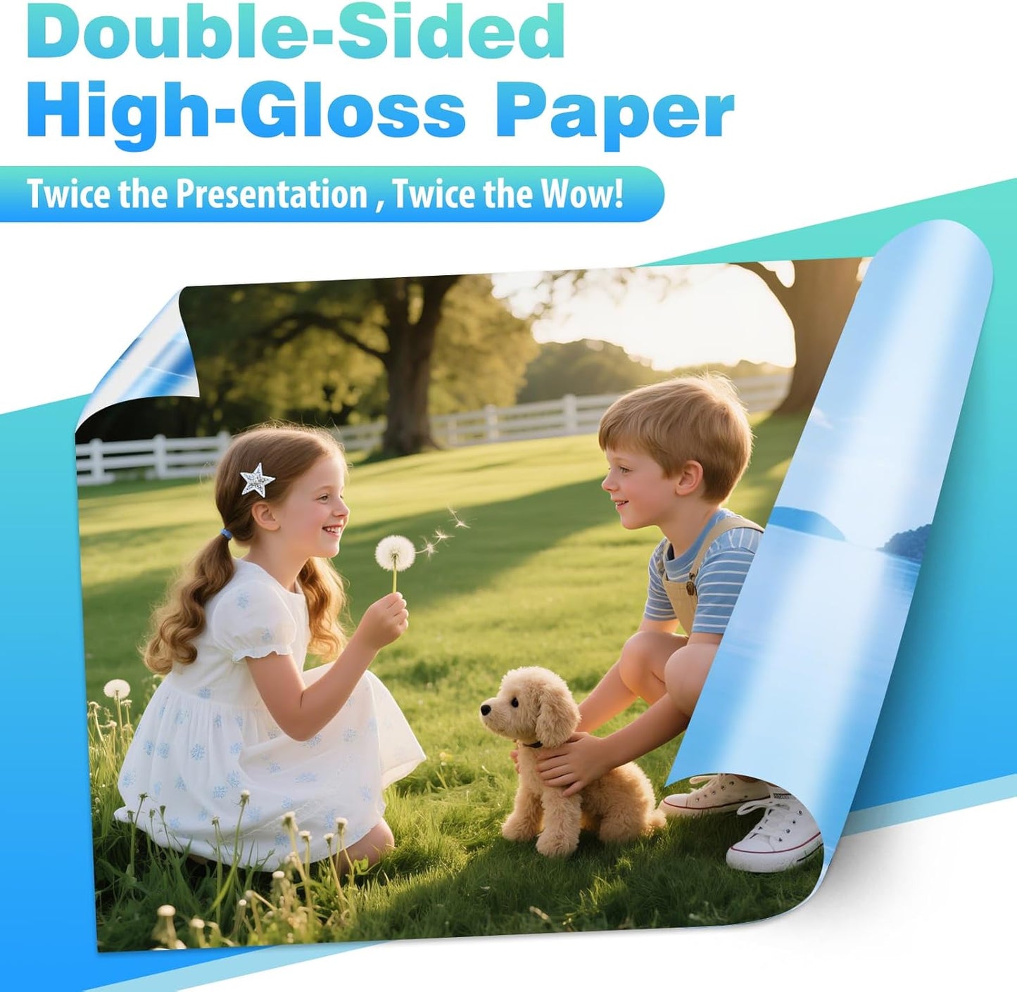 Uinkit Double Sided Photo Paper Glossy 40 sheets 8.5x11 54lbs Inkjet for Dye Ink 200Gsm Picture 8.5 x 11 9.5Mil for Inkjet Printing Printer