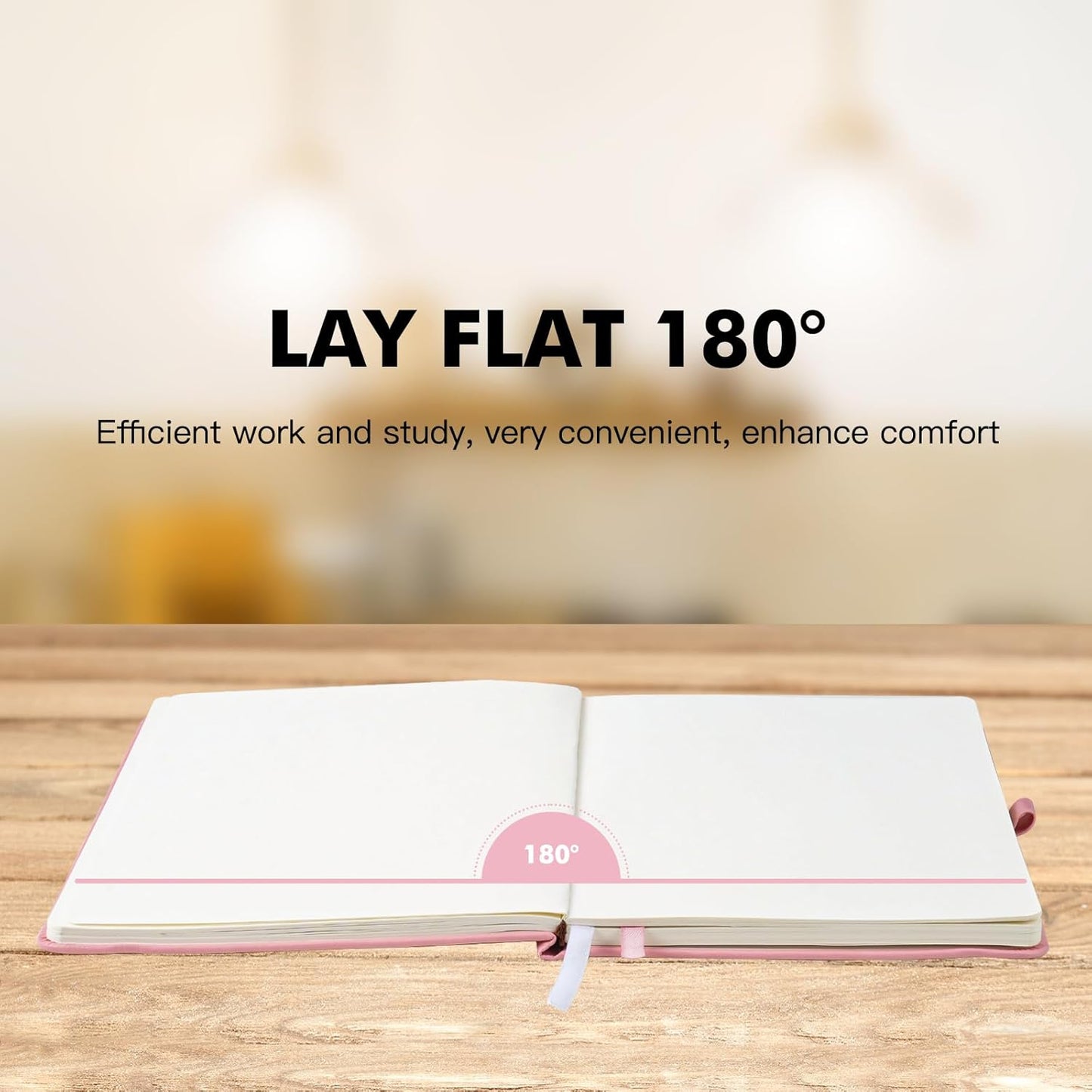 EOOUT Blank Journal Notebook for Women, A5 160 Pages Leather Hardcover Notebooks for Writing, Sketch, Drawing, 100gsm Paper, 5.7 X 8.3in (Pink)