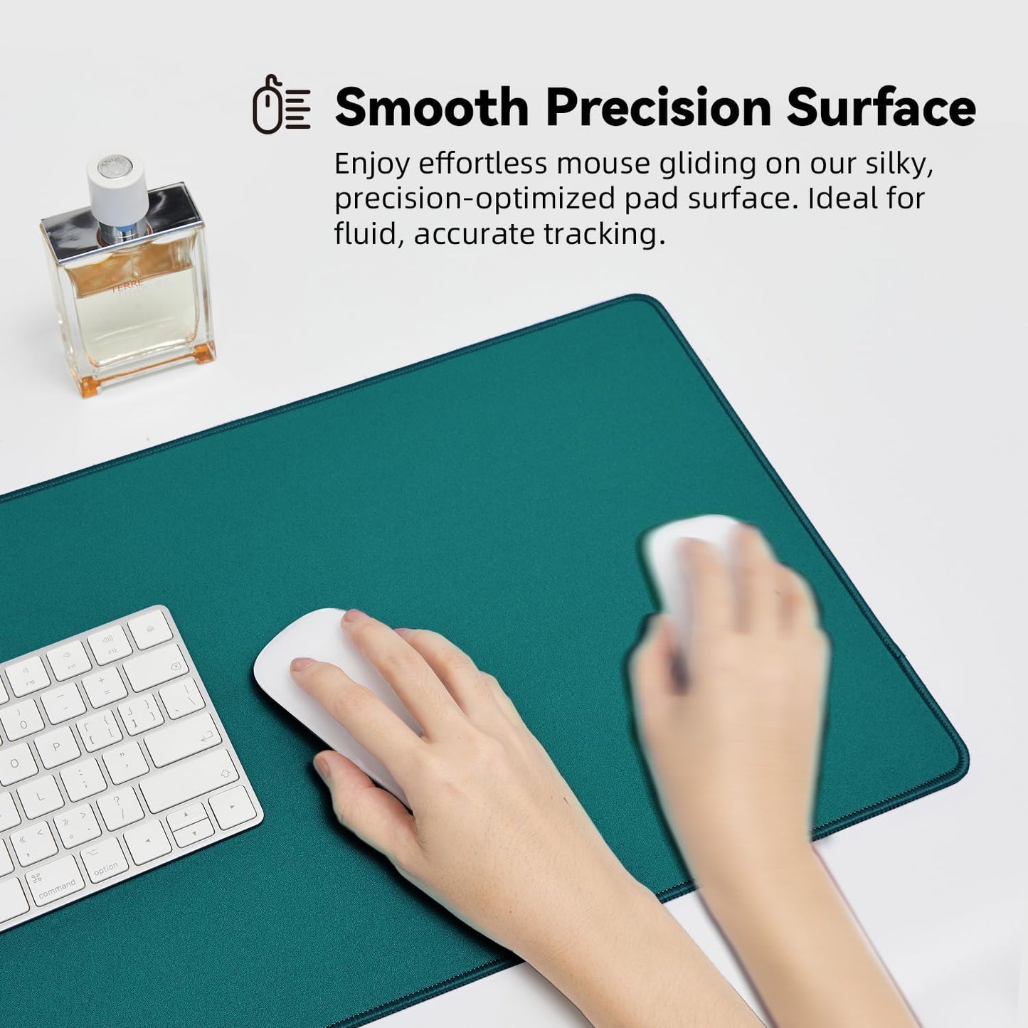 Waterproof Large Gaming Mouse Pad with Durable Stitched Edges, Non-Slip Rubber Base, Grainy Jacquard Mouse Mat Desk Pad for Home Office Gaming, 27.5"*11.8"*0.12", Green