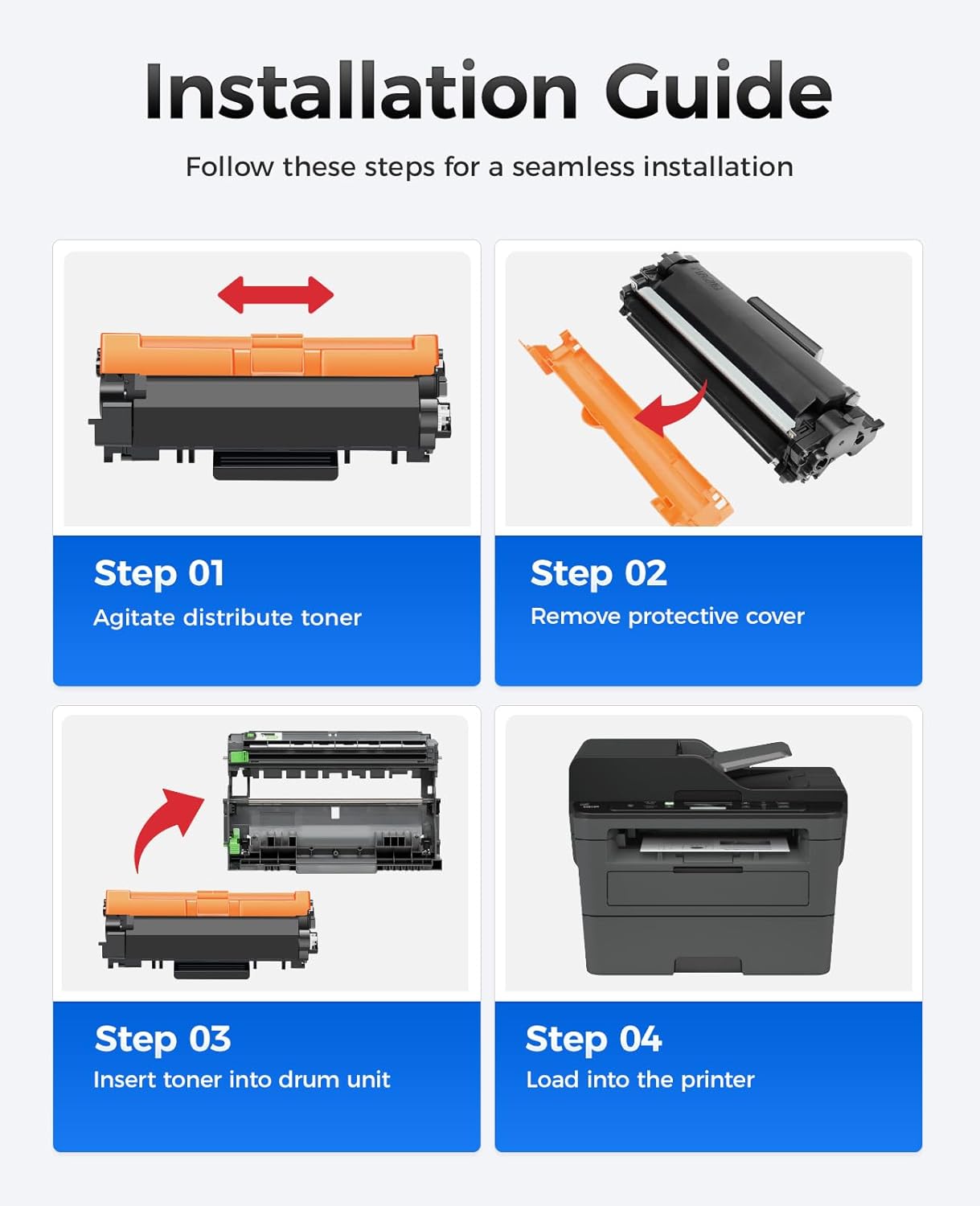 TN760 Black Toner Cartridge 2-Pack Compatible Replacement for Brother TN-760 TN730 TN-730 MFC-L2710DW MFC-L2750DW HL-L2350DW DCP-L2550DW HL-L2395DW HL-L2370DW HL-L2325DW HL-L2390DW MFC-L2690DW Printer