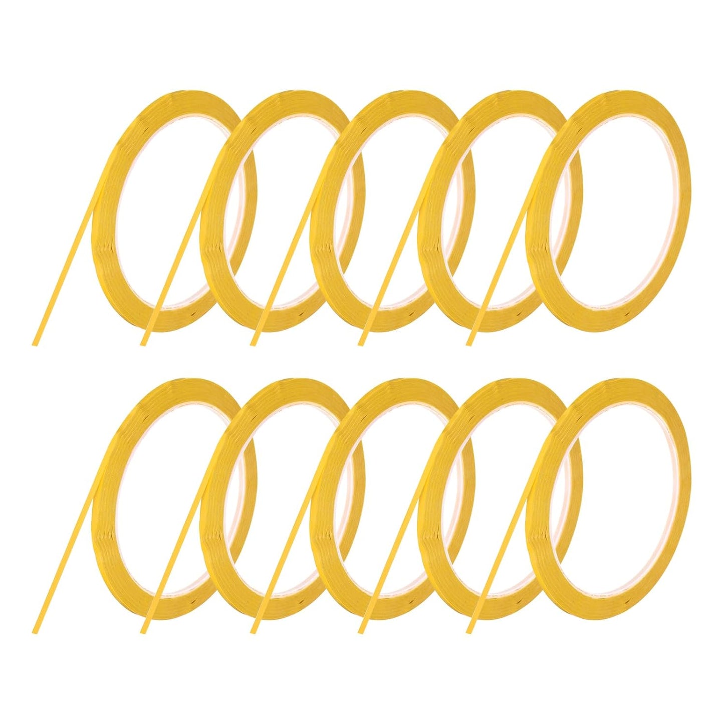 MECCANIXITY 10 Rolls Whiteboard Tape Graphic Chart Tape 3mm 54.7 Yard Art Tape Thin Self-Adhesive Pinstripe Tape Masking Tape for Gift Wrapping Craft Supplies, Yellow