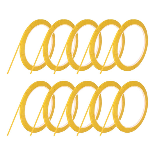 MECCANIXITY 10 Rolls Whiteboard Tape Graphic Chart Tape 3mm 54.7 Yard Art Tape Thin Self-Adhesive Pinstripe Tape Masking Tape for Gift Wrapping Craft Supplies, Yellow