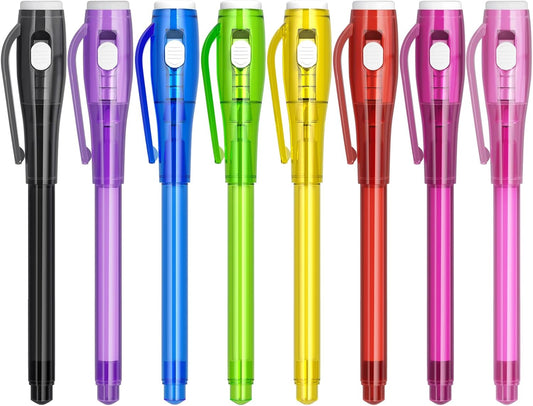 Invisible Ink Pen Spy Game for Kids, Party Favors Toys for Girls Boys, Magic Markers for Boys Girls Fun Outdoor Toys, Birthday for 6-13 Year Old Girls Boys (8PCS)