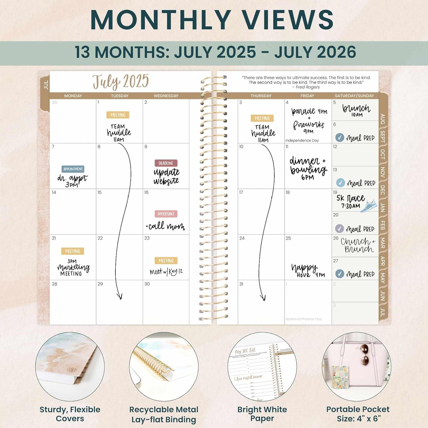 bloom daily planners 2025-2026 Academic Year Pocket Planner (July 2025 - July 2026) - 4” x 6” MINI Weekly Monthly Agenda Organizer & Calendar Book - Ocean Oasis