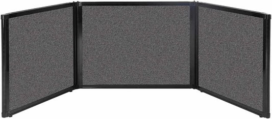 Versare Folding Tabletop Display | 3-Panel Partition | Lightweight Portable Workspace Divider | Charcoal Gray 99" x 24"