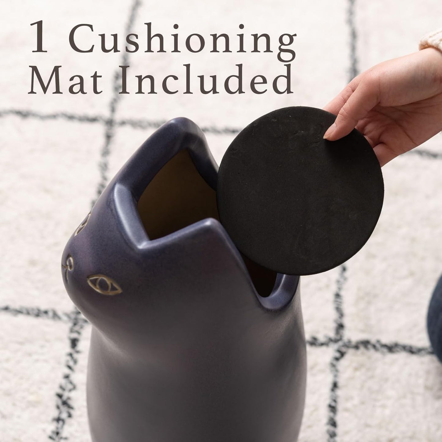 PaletteLife Umbrella Stand Ceramic Scandinavian Cat Small-Size, Brown, CLY-13BR