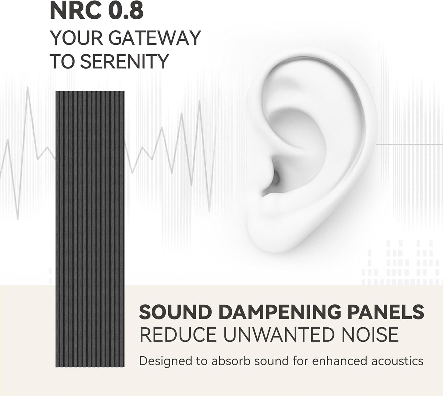 Upick MDF Acoustic Wall Panels Sound Absorbing, 2 Pack 94.5 x 23.4 inch Sound Proof Foam Wall Panels & Wood Slat Wall Panels for Interior Wall Decor, Matte Black