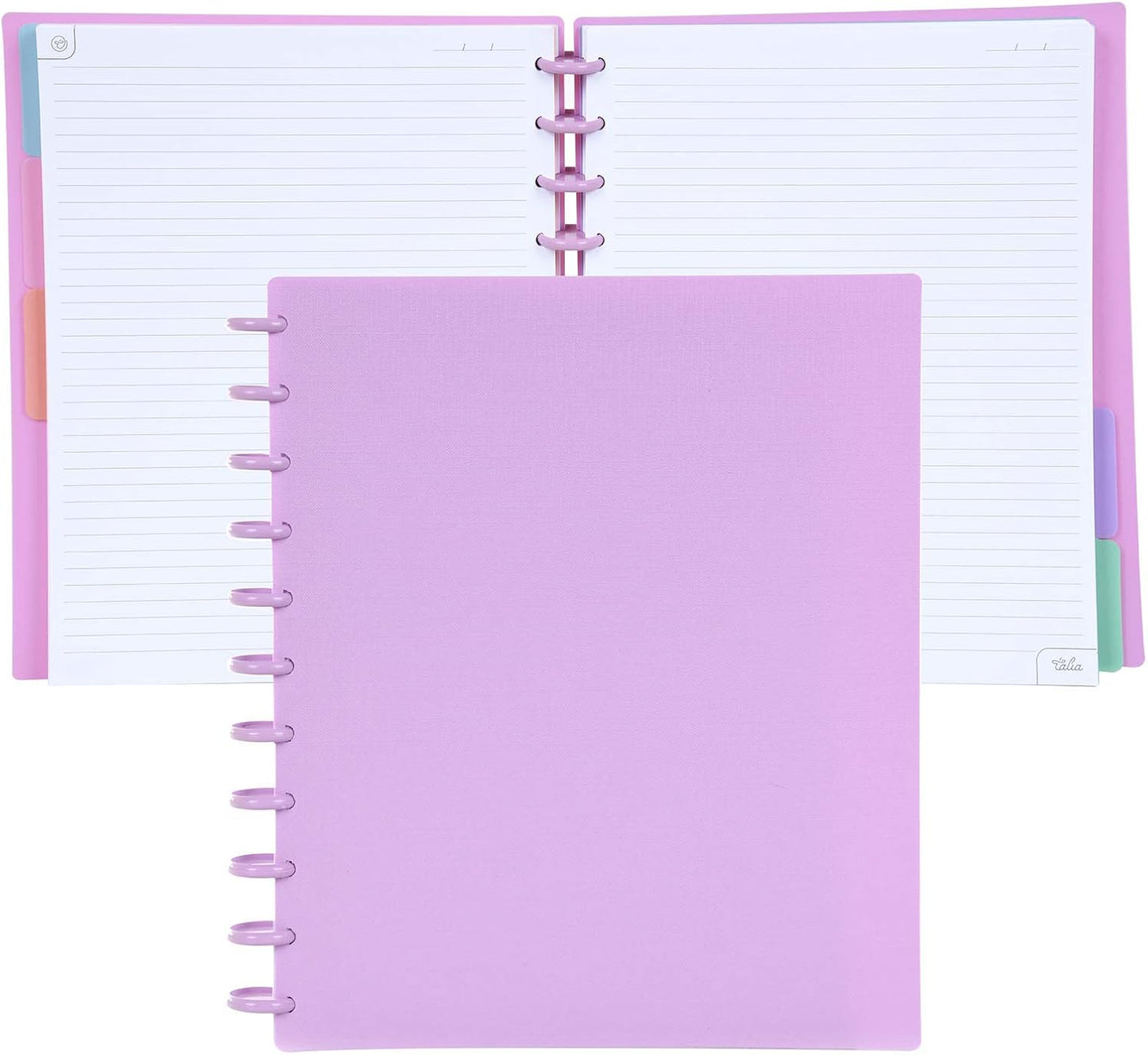 Talia Discbound Notebooks, Planner, Customizable, (Spring Pink w/Spring Pink Discs, Letter (8.5in x 11in))