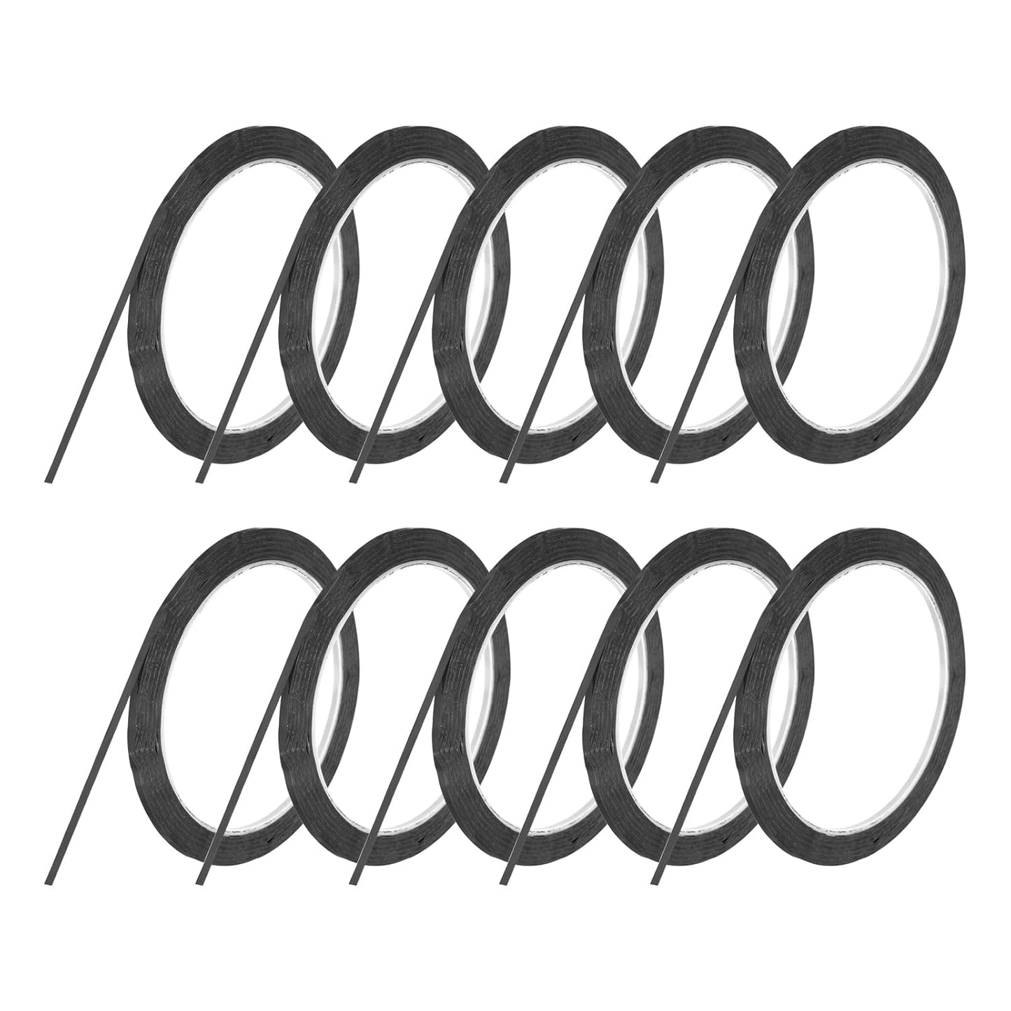 MECCANIXITY 10 Rolls Whiteboard Tape Graphic Chart Tape 3mm 54.7 Yard Art Tape Thin Self-Adhesive Pinstripe Tape Masking Tape for Gift Wrapping Craft Supplies, Black