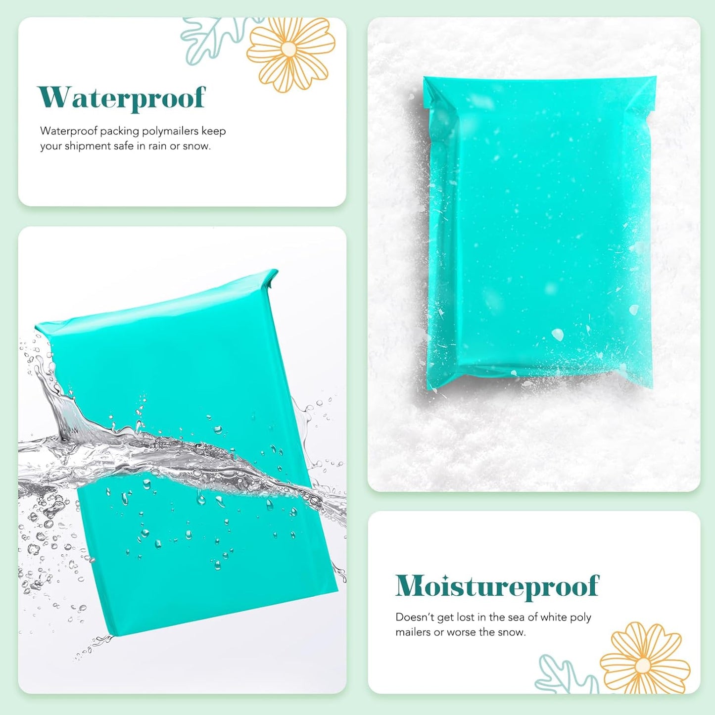 Fuxury 19x24 Inch 50 Pack Large Poly Mailers Shipping Envelopes,Self Adhesive Mailers Poly Shipping Bags for Clothing,Waterproof and Flexible Packaging Bag for Small Business(Teal)