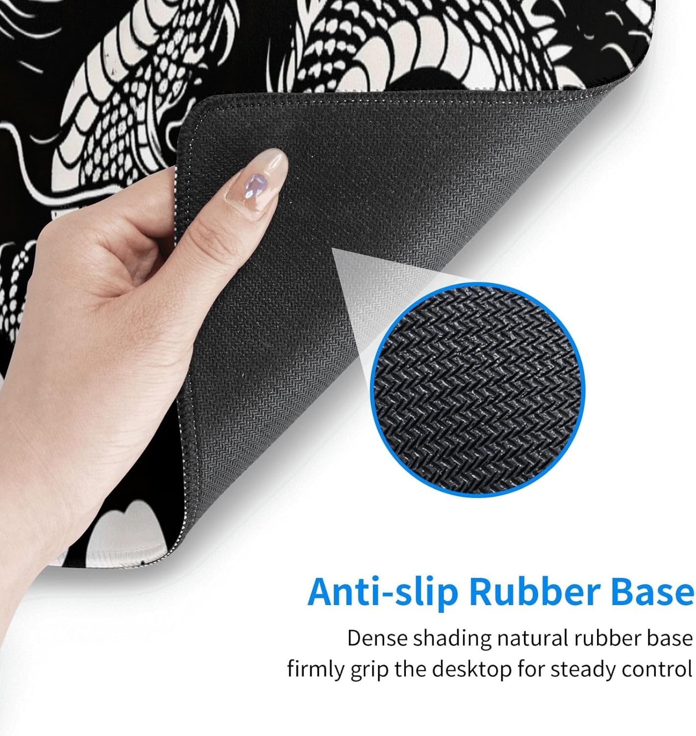 Gaming Mouse Pad Desk Pad,Extended Big Mouse Pad,31.5x11.8 Inch Long Computer Keyboard Mouse Mat Mousepad with 3mm Non-Slip Base and Stitched Edge for Gaming and Office… (Loong)