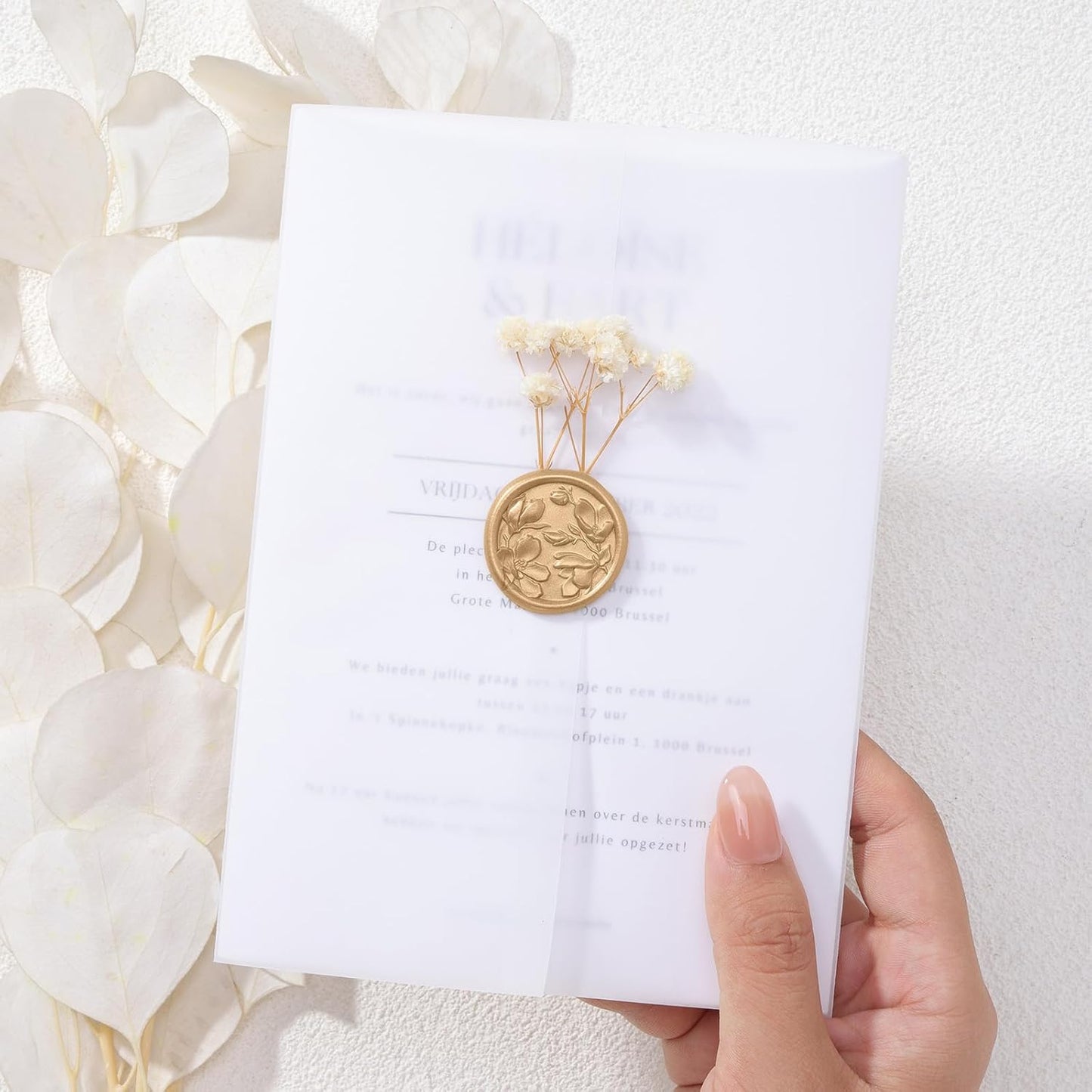 UNIQOOO Wax Seal Stickers - (3 Designs in 1 Pack) Wedding Invitation Envelope Seal Stickers, 60 Pcs Self-Adhesive Stickers, Perfect for Invitation, Christmas, Gift Wrapping (Light Gold)