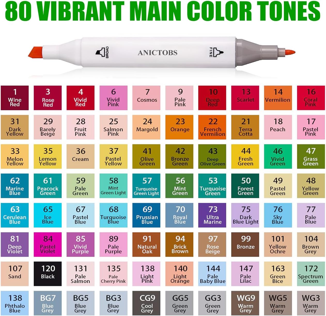 Alcohol Markers 168 Colors with Base Support, Drawing Art Markers Perfect for Students Kids and Adults Comics Sketching Illustration Artistic Creation Gift
