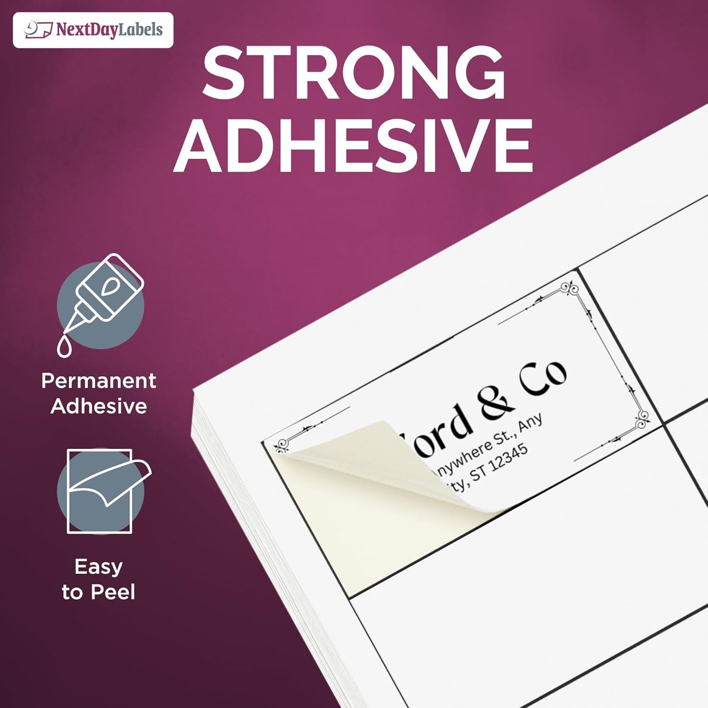 NextDayLabels – 2" x 1" Rectangular Sticker Labels for Printer - White Laser/Inkjet Printer Labels Return Address Labels Shipping Label Stickers (50 Sheets, 40 Per Sheet, 2000 Labels)