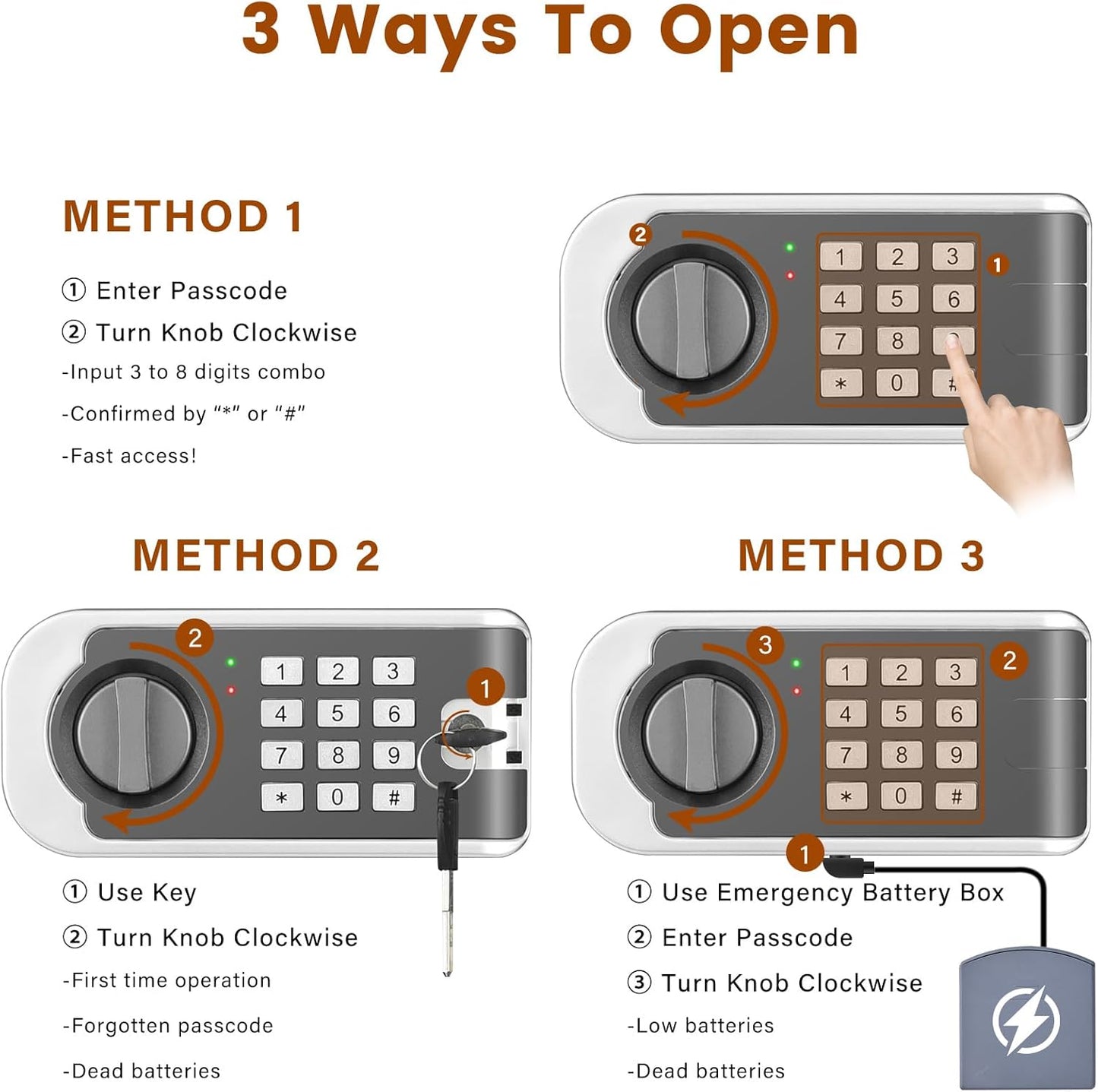 Smal Safe for Home, Home Safe Box With Programmable Keypad and Removable Shelf, Anti-Theft Digital Safety Box for Money Firearm Medicines Valuables, 13.8"W x 9.8"D x 9.8"H