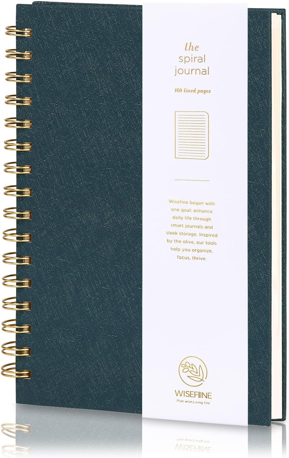 Spiral Journal Notebook with 160 Lined Pages – Hardcover Writing Journal with Gold Twin-Wire Binding, A5 College Ruled Notebooks for Work, School, Travel, Diary, Gift for Women & Men Navy Blue