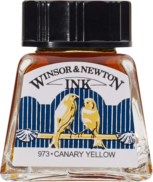 Winsor & Newton Drawing Ink, 14ml Bottle, Canary Yellow
