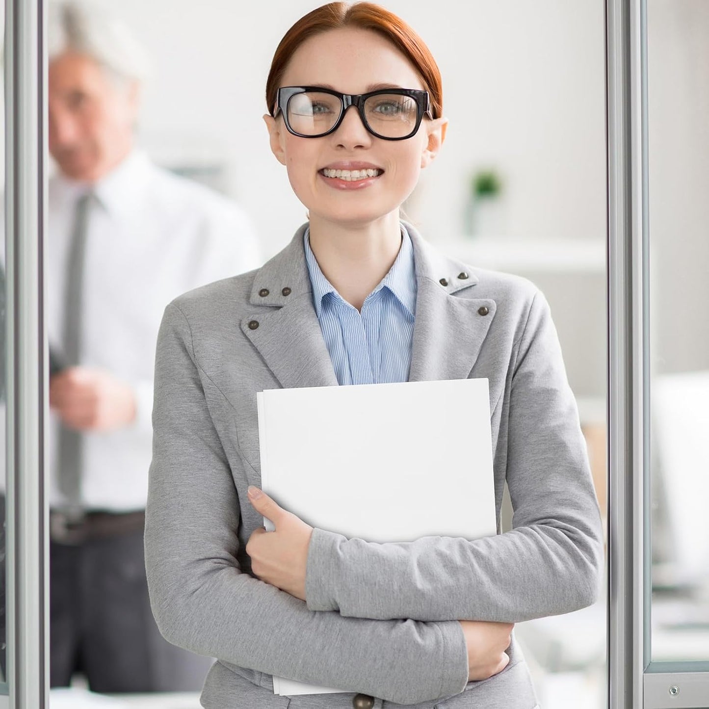 12-Pack Plastic Folders with Pockets and Prongs,2-Pocket Folders with 3 Fasteners, Poly Folders Holds 8-1/2" x 11" Paper for School/Office/Home, White