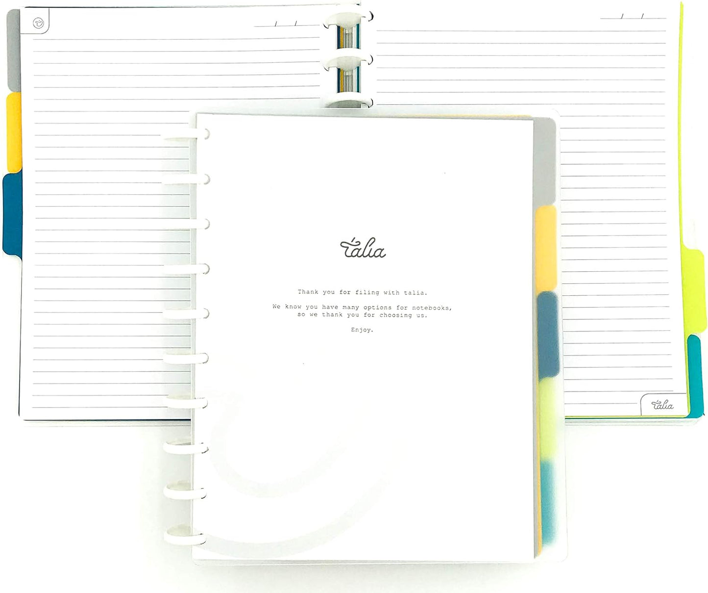 Talia Discbound Notebooks, Planner, Customizable, (Clear, Midsize (7.5in x 9.75in))