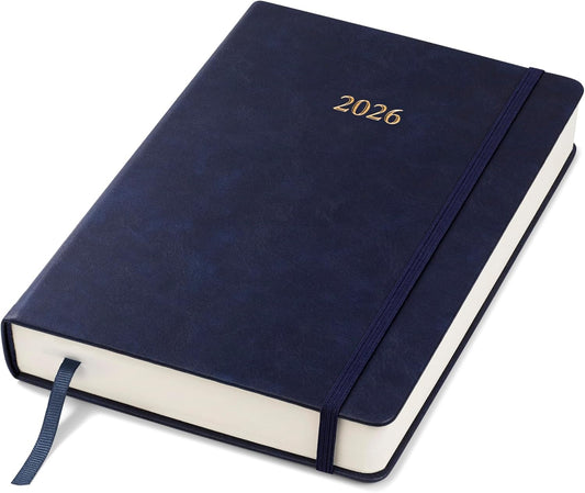 Wykeham's Executive 2026 Daily Journal Planner – US Public Holidays & Format – Customization Available (Royal Blue, 8.5"×5.5")