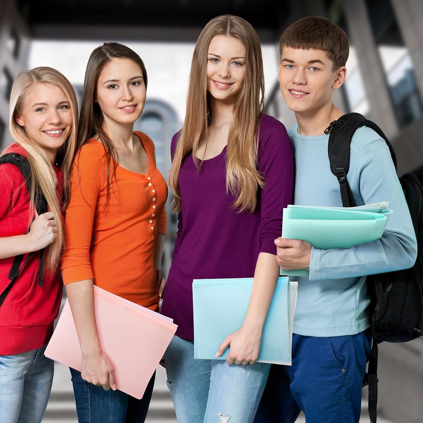 Patelai 48 Pcs Plastic Folders with 2 Pockets and 3 Prongs Home Folders with Card Slot Letter Size Heavy Duty Report Covers for Back to School(Pastel Color,Classic)