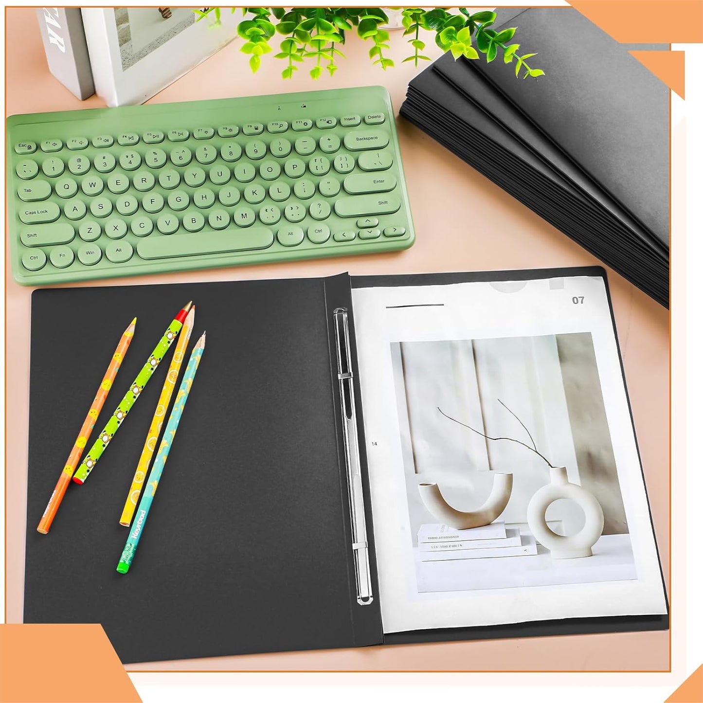 Zhanmai 15 Packs 8.5'' x 11'' Pressboard Report Covers, Metal Prong Fastener with Compressor, Letter Size 3'' Capacity Presentation Report Folder to Neatly Bind Reports, Proposals, Documents(Black)