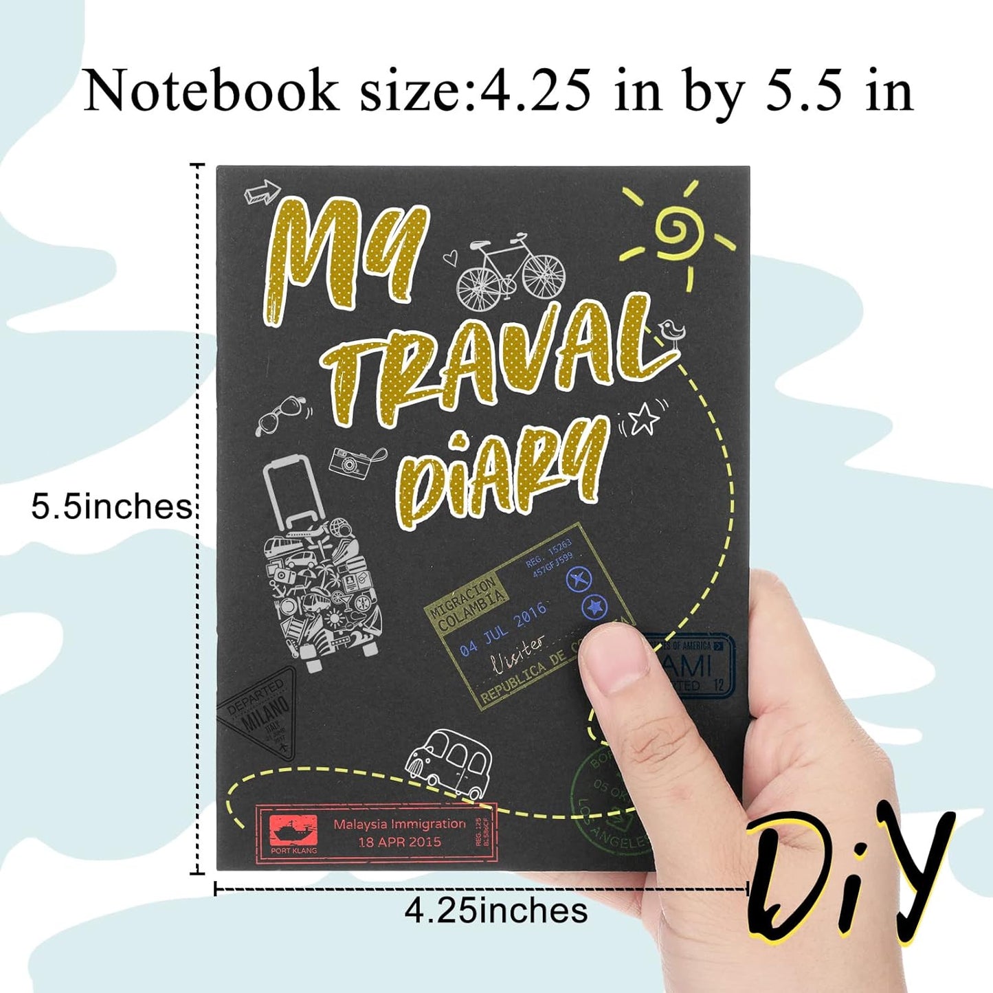 Epakh 100 Pack Mini Kraft Paper Notebook Bulk Small Blank Notebook Mini Unlined Pocket Journal Sketchbooks for Students School Writing, 48 Pages, 24 Sheets, 4.25 x 5.5 Inch (Black)