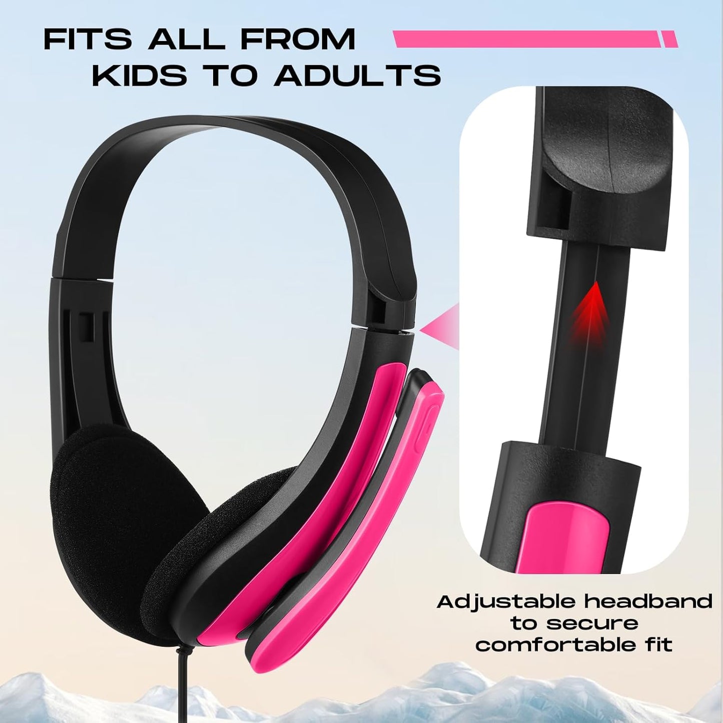 Yunsailing 20 Pack Bulk Classroom Headphones with Microphone Students Kids Wired School Class Set Headphones for School Library Computer Office Adults 3.5 Jack Universal Plug(Multicolor)