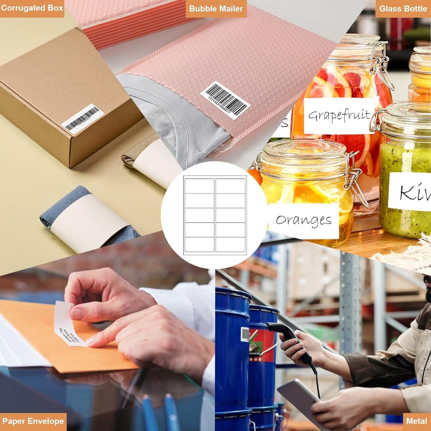 10up Shipping Address Labels, 2 X 4 Labels, Compatible Laser/Inkjet Printer, 5163/18163 Templates Available (2500 Sheets -25000 Labels)