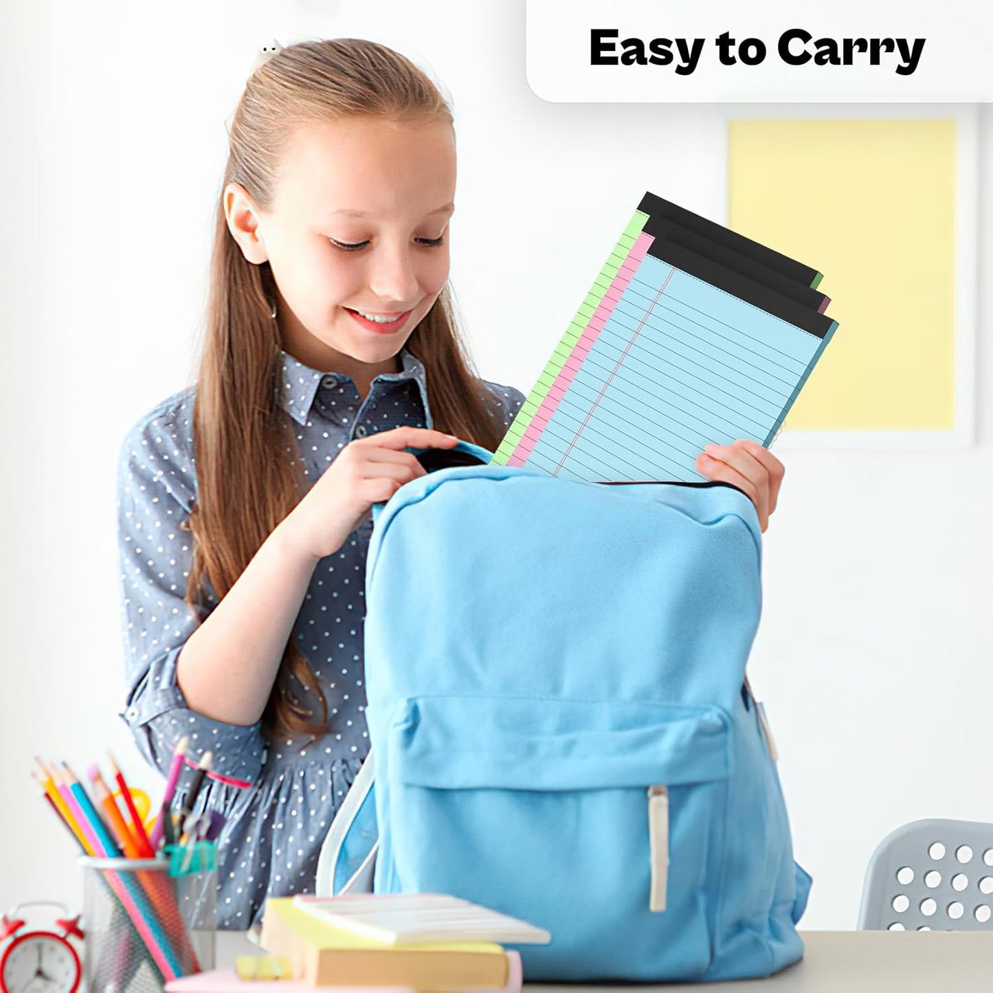 6 Pack Legal Pads 5x8 Note Pads College Ruled Notepad Pink/Green/Blue Perforated Small Legal Pads 80GSM Notepads 30 Sheets Writing Pads Line Paper Pad for School, College, Office, Business