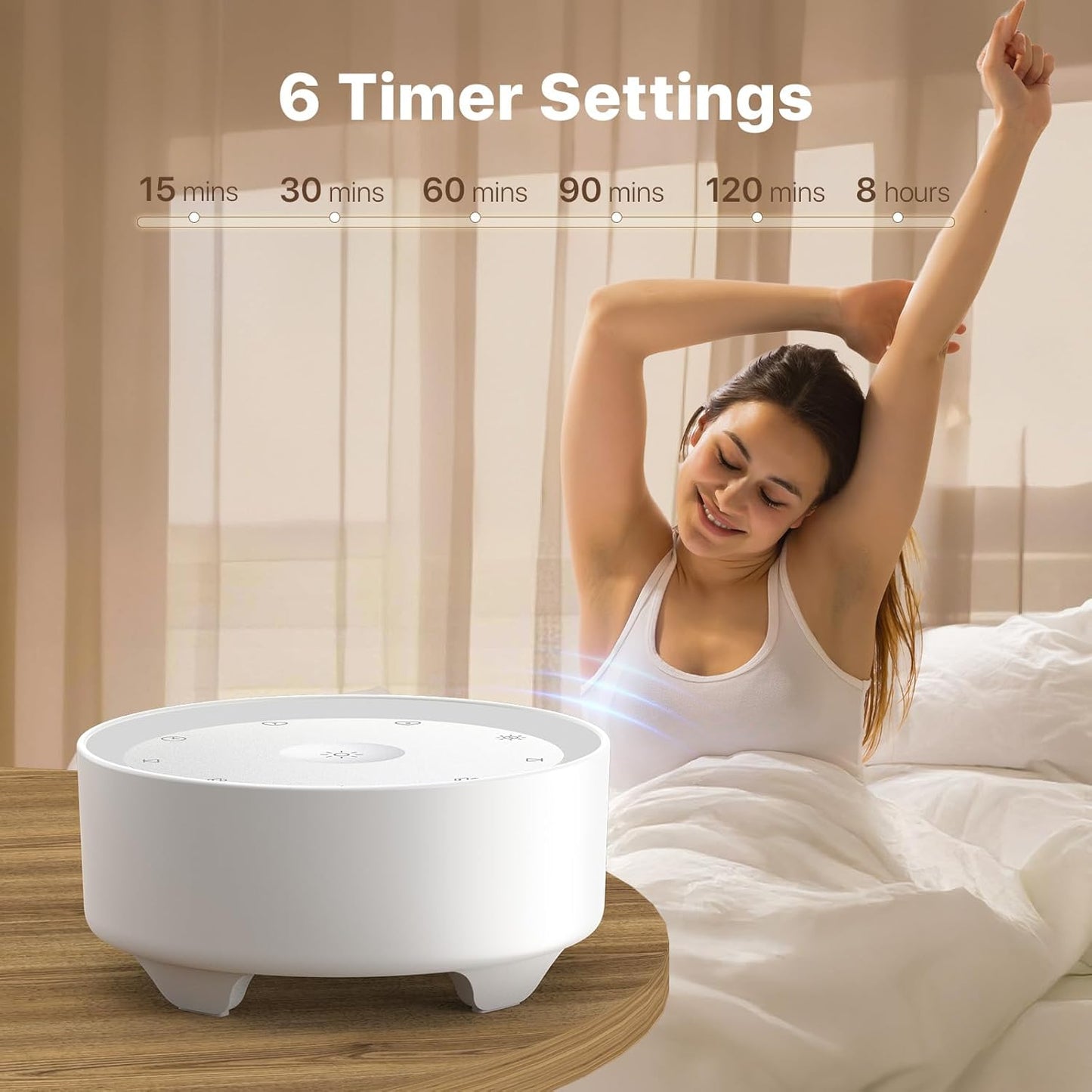 Kipcush Sound Machine & Night Light for Adults/Baby/Kid. White Noise Machine with Max 8H Timer & 20 Soothing Sleep Sounds. Small Size & Portable Design for Bedroom, Office, Travel. Favorites Buttons