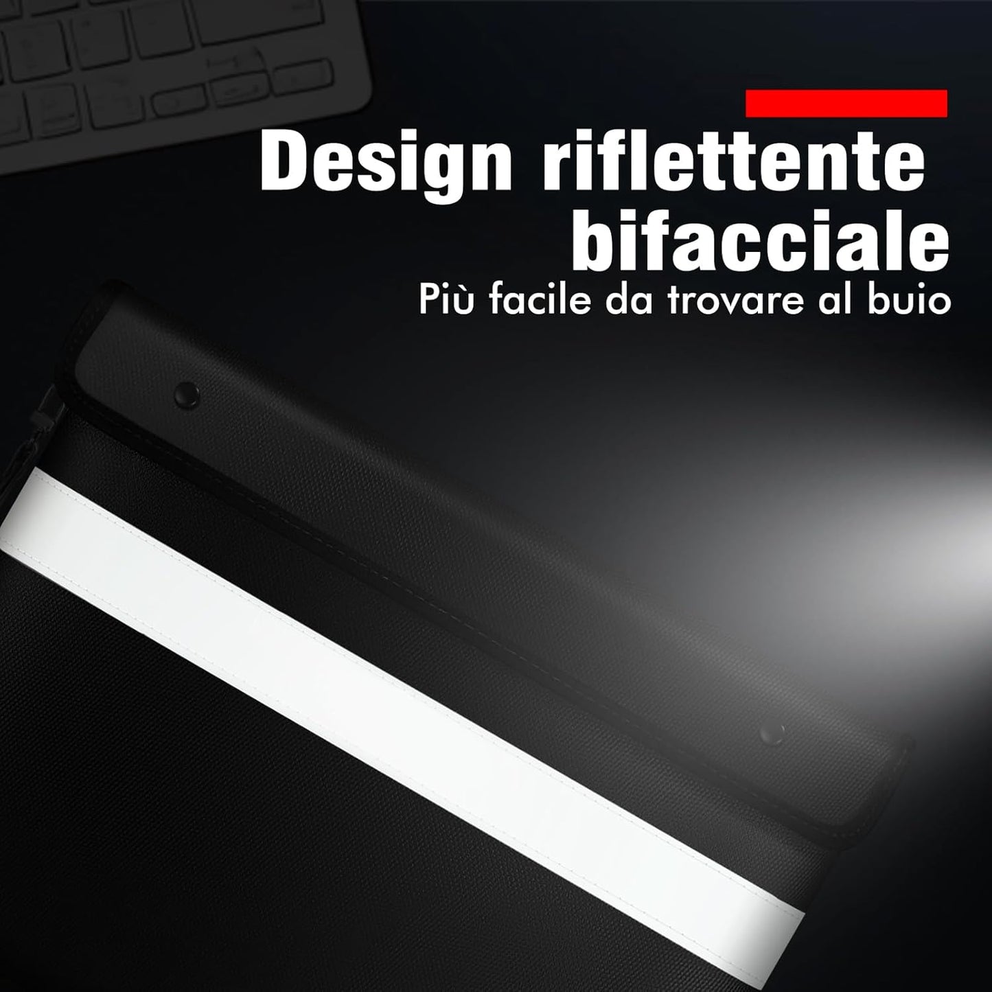 Vailoin Fireproof Document Bag with Waterproof Zipper,6200°F Insulated Fire Water Proof Money Pouch,Fireproof Envelopes for Cash,Fire Proof Bag for Important Documents, Valuables(13.9"x10.6",Black)