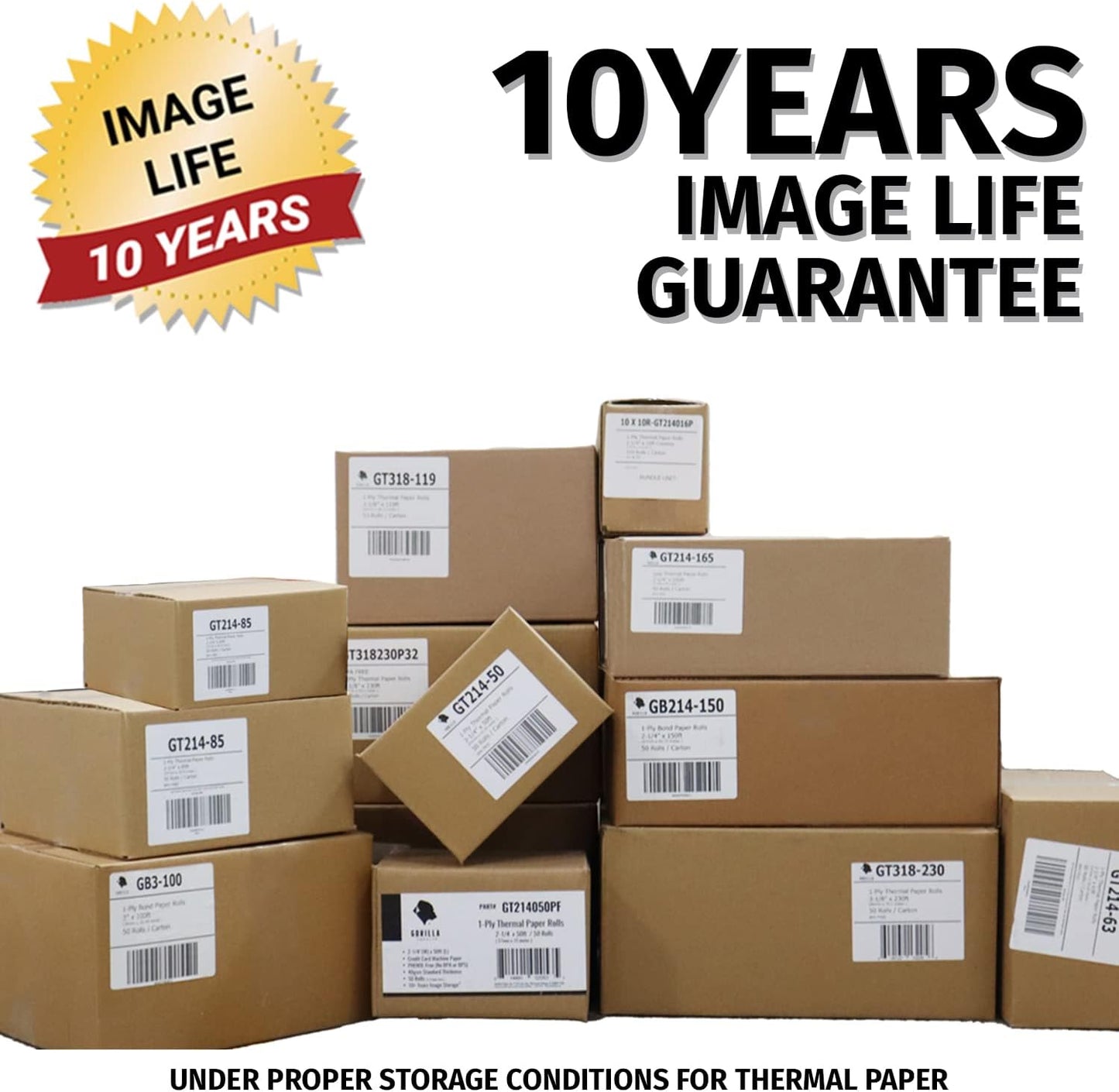 Gorilla Supply 48 gsm Thermal Paper Receipt Roll 3-1/8" x 230' BPA Free 50 Rolls