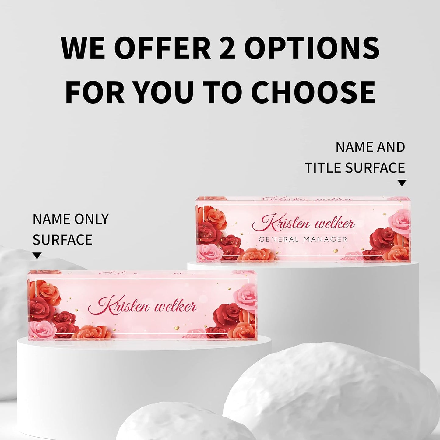 Desk Name Plate Personalized | Custom Name Plates for Desks | Office Gifts for Coworkers, Boss, Employee, Teacher, Social Worker | Office Desk Decor - (8" x 2.5")