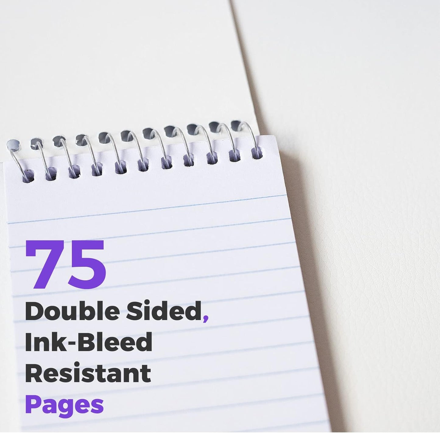 Small Notebooks, Spiral Notepads 3x5" - (Pack of 10) Pocket Notebook, Memo Pads For Home, Office, College, School - Lined College Ruled Paper - 5 Colored Notebooks, 75 Sheets Per Notebook