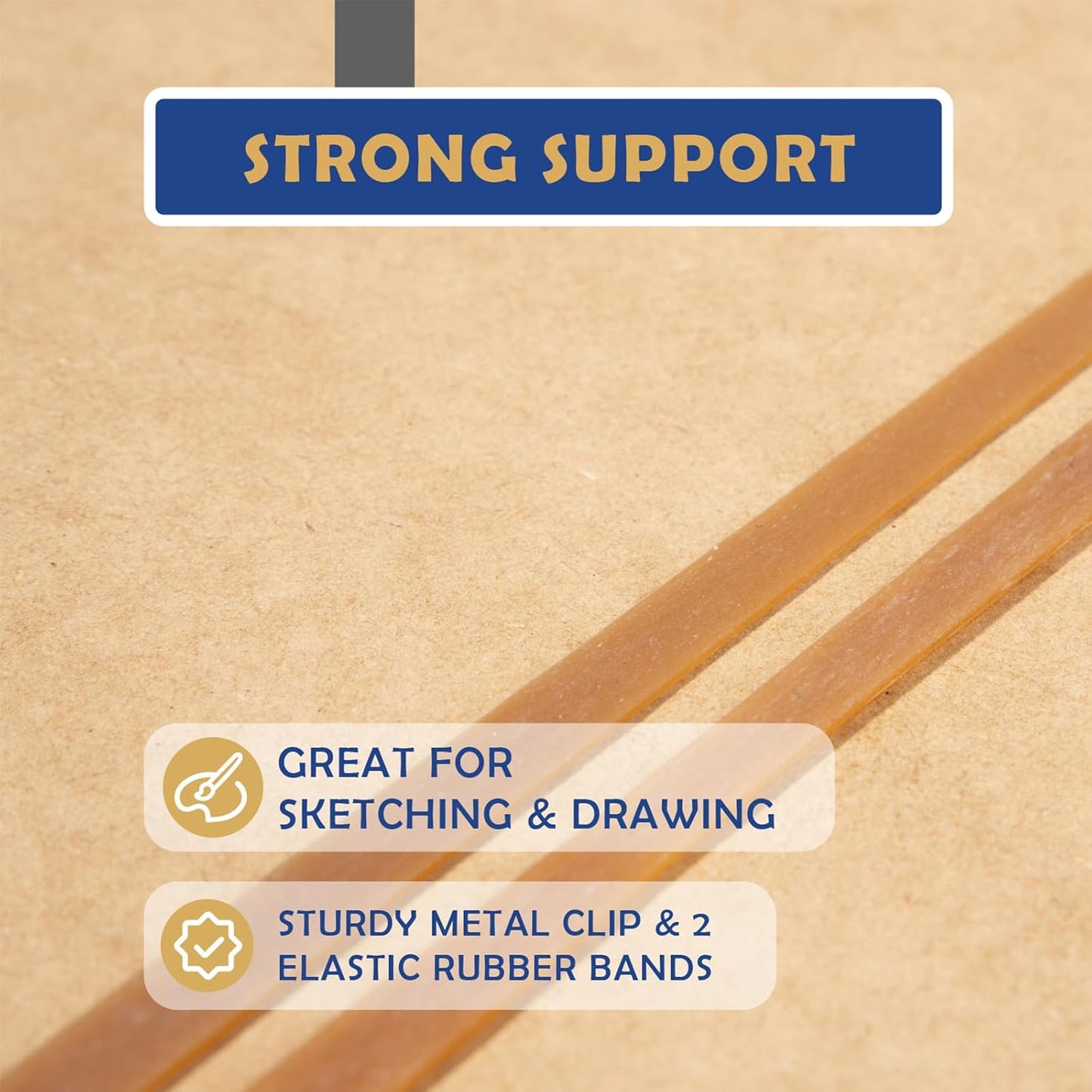 Falling in Art 19x25 Sketch Board, Drawing Tote Board for Artists with Sturdy Clip and Rubber Bands, Portable Art Clipboard for Classroom and Studio Drawing