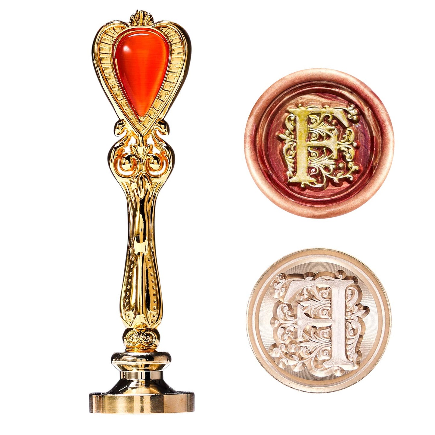 Lucky Goddness Gold Letter F Sealing Wax Stamp, Alphabet Wax Seal Stamp