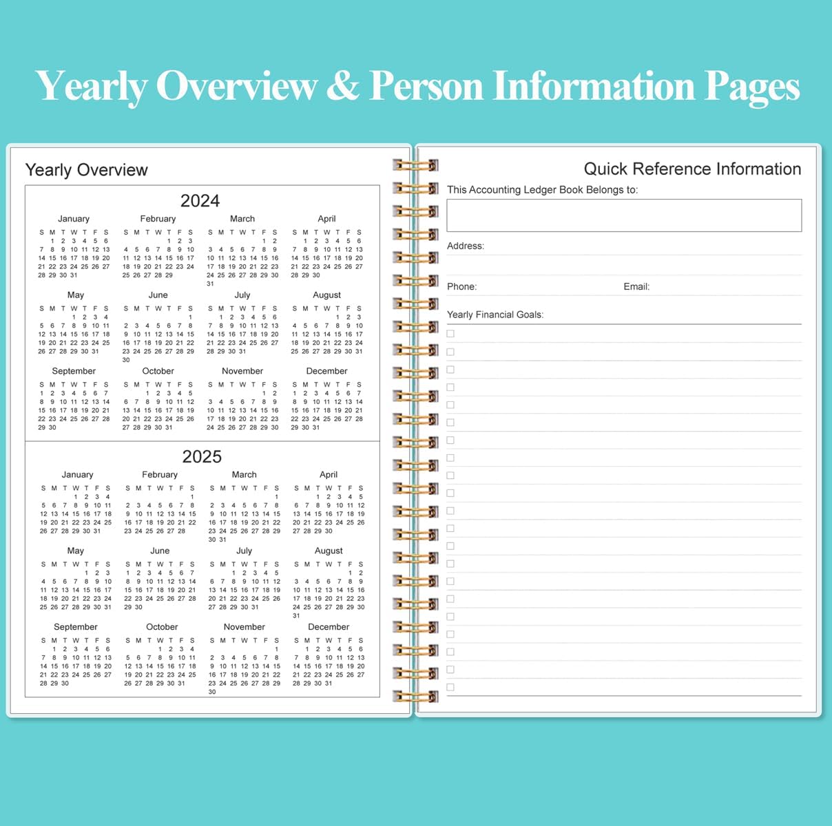 Accounting Ledger Book - A5 Ledger Book for Bookkeeping, Small Businesses & Personal Use, Expense Tracker Notebook for Tracking Money, Expenses, Deposits & Balance, 5.8" x 8.4", Blue Flowers
