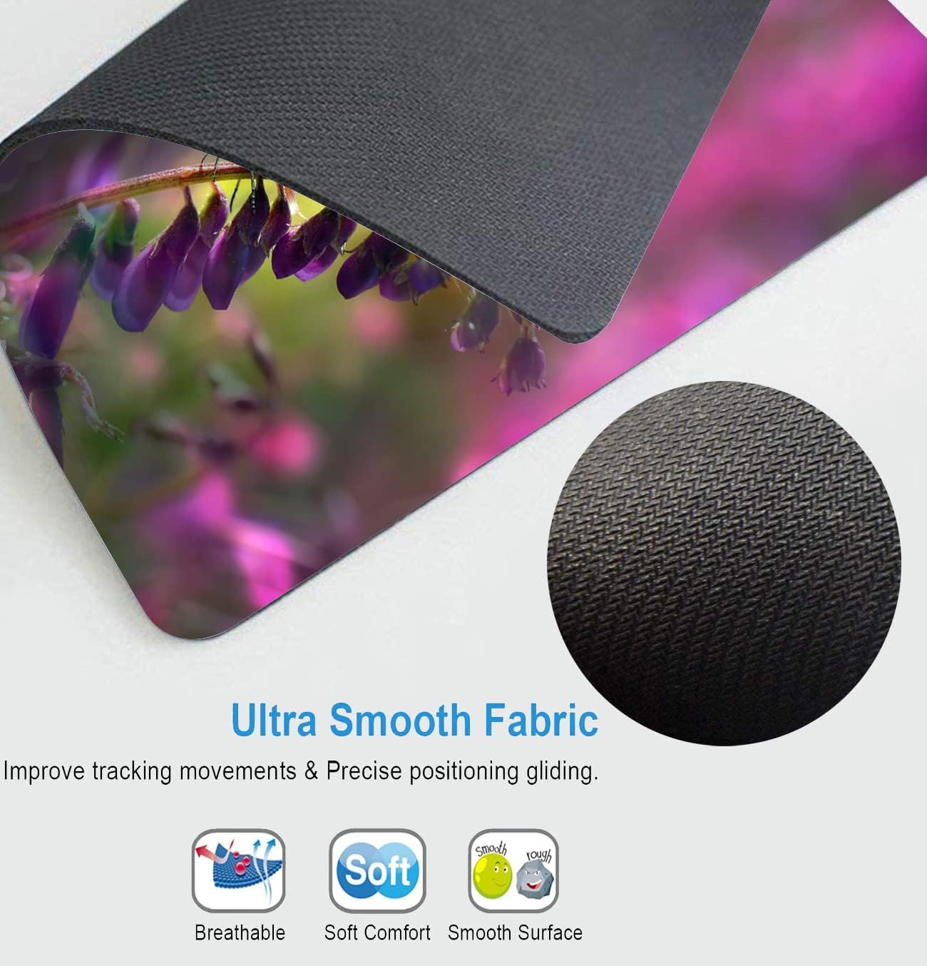 Customized Square Gaming Office Computer Mouse Pad, Colored Butterfly Anti Slip Rubber Desktop Mouse Pad