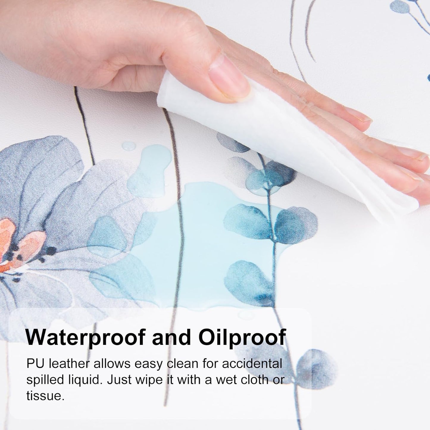 QIYI Large Mouse Pad, Floral Desk Mat for Desktop, Women Girls PU Leather Waterproof Gaming Mousepad, Computer Laptop Flower Desk Accessories Protector Writing Pad for School Office Home 31.5" x 11.8"