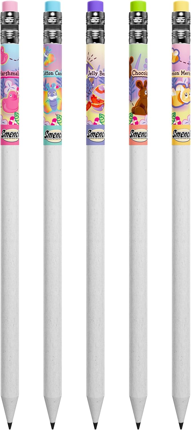 Spring Smencils Cylinder - HB #2 Patented Gourmet Scented Pencils, 50 Count - Gifts for Kids, Classroom Rewards, Party Favors, Easter day