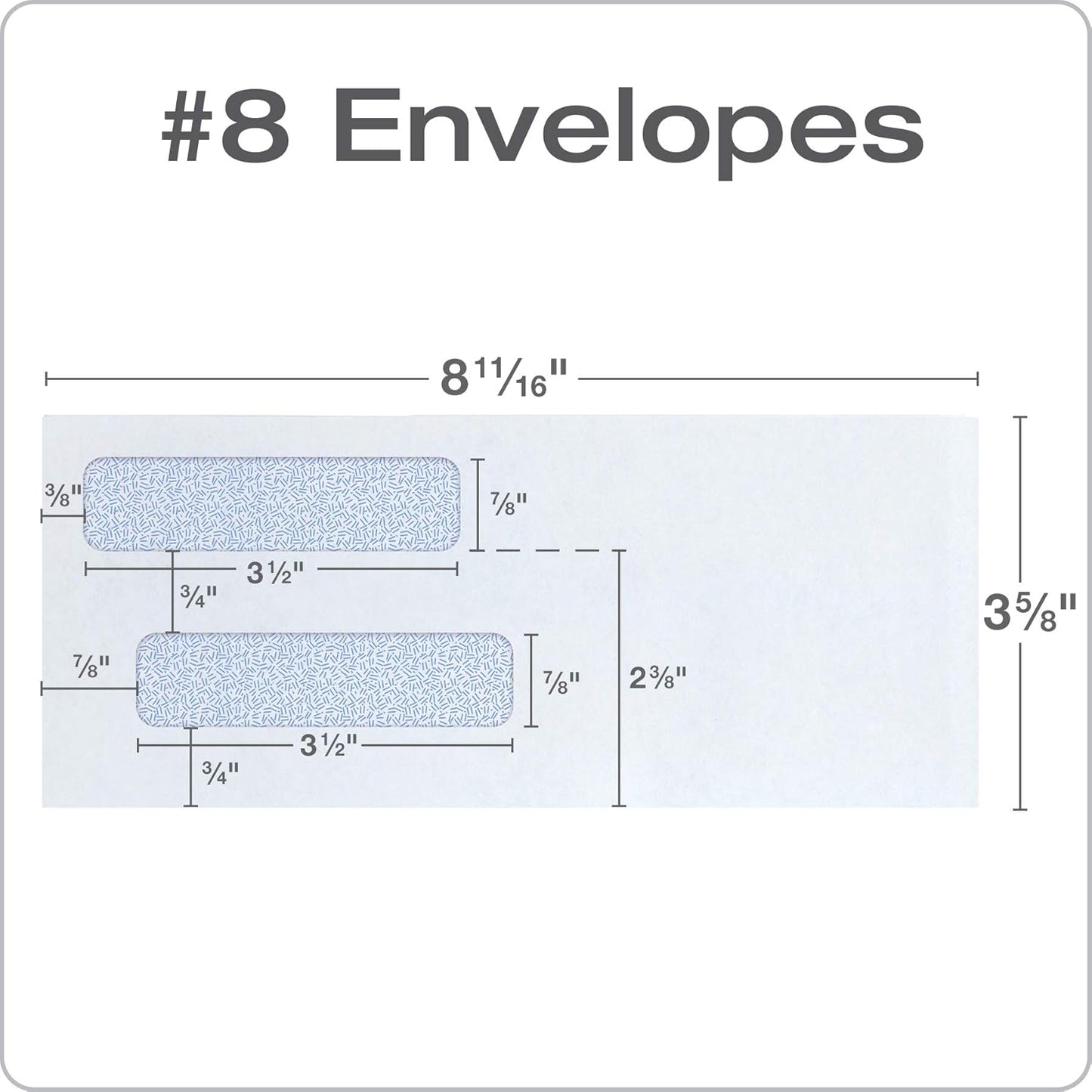 Quality Park #8 Double Window Envelopes, Self Seal Security Envelopes for QuickBooks Checks, 3 5/8" x 8 11/16", 24 lb White, 500 per Box (QUA50766) (Pack of 5)
