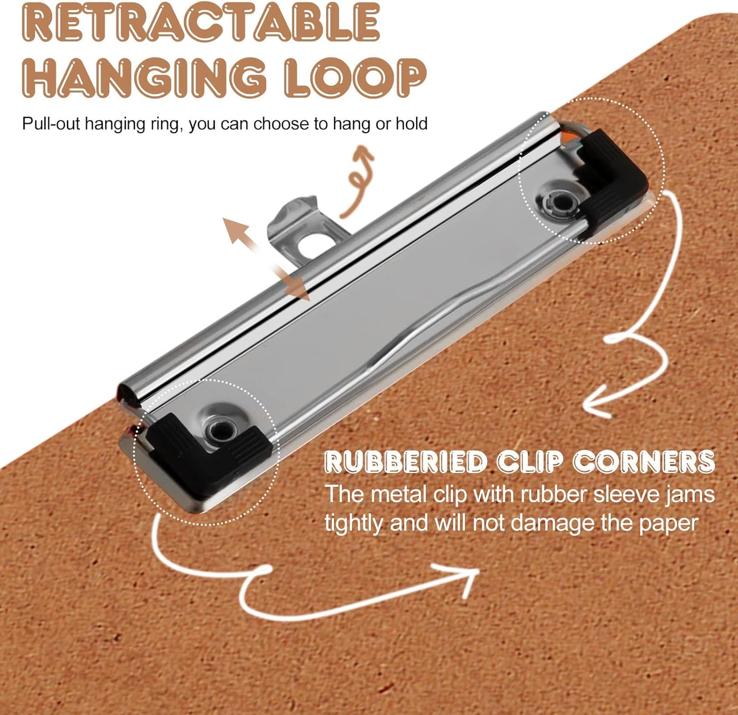 Clipboards, PANDRI 36 Pack Hardboard Office Clipboards, Low Profile Clip, Standard A4 Letter Size, Classroom Supplies, ECO Friendly