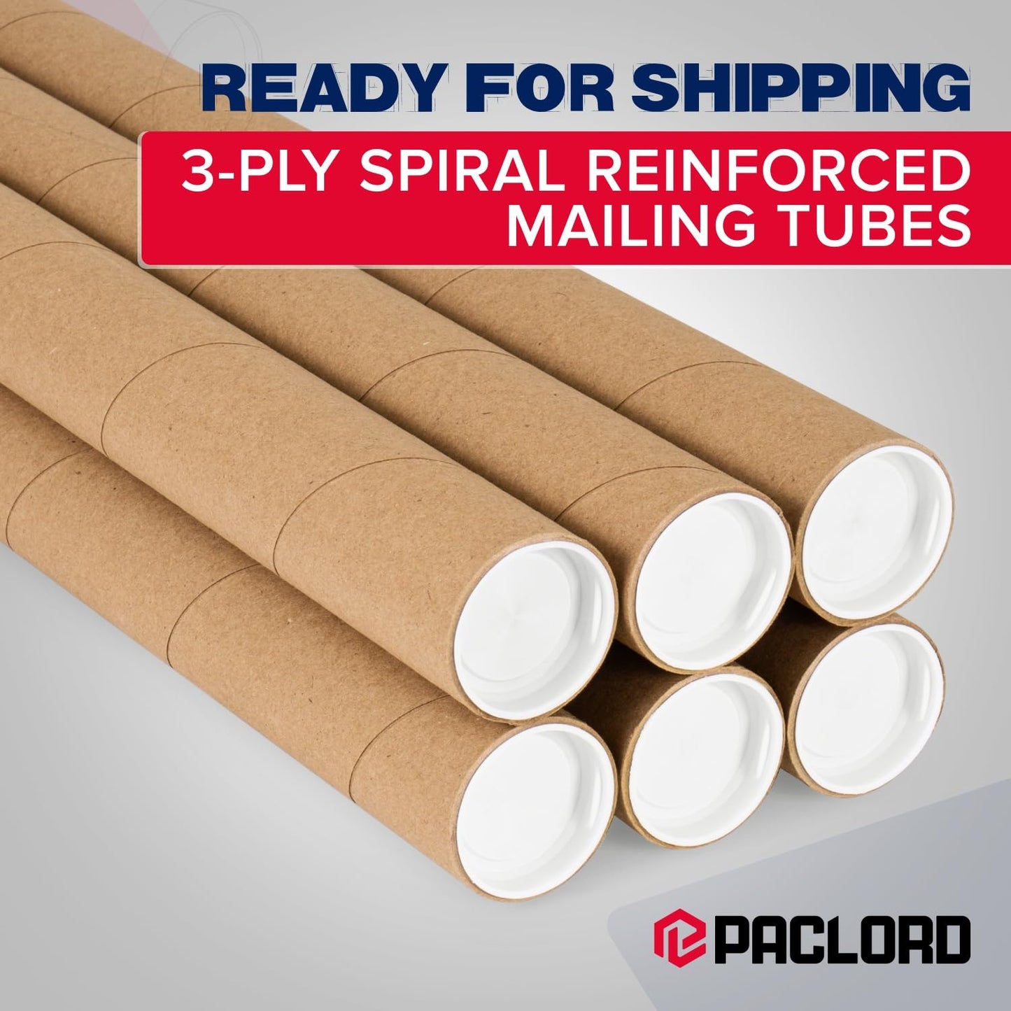 2" x 72" Heavy-Duty Reinforced Cardboard Mailing Tube, Pack of 4 Tubes with 8 Caps – Secure USPS Approved – Great for Shipping and Storing of Prints, Artwork, Posters or Documents