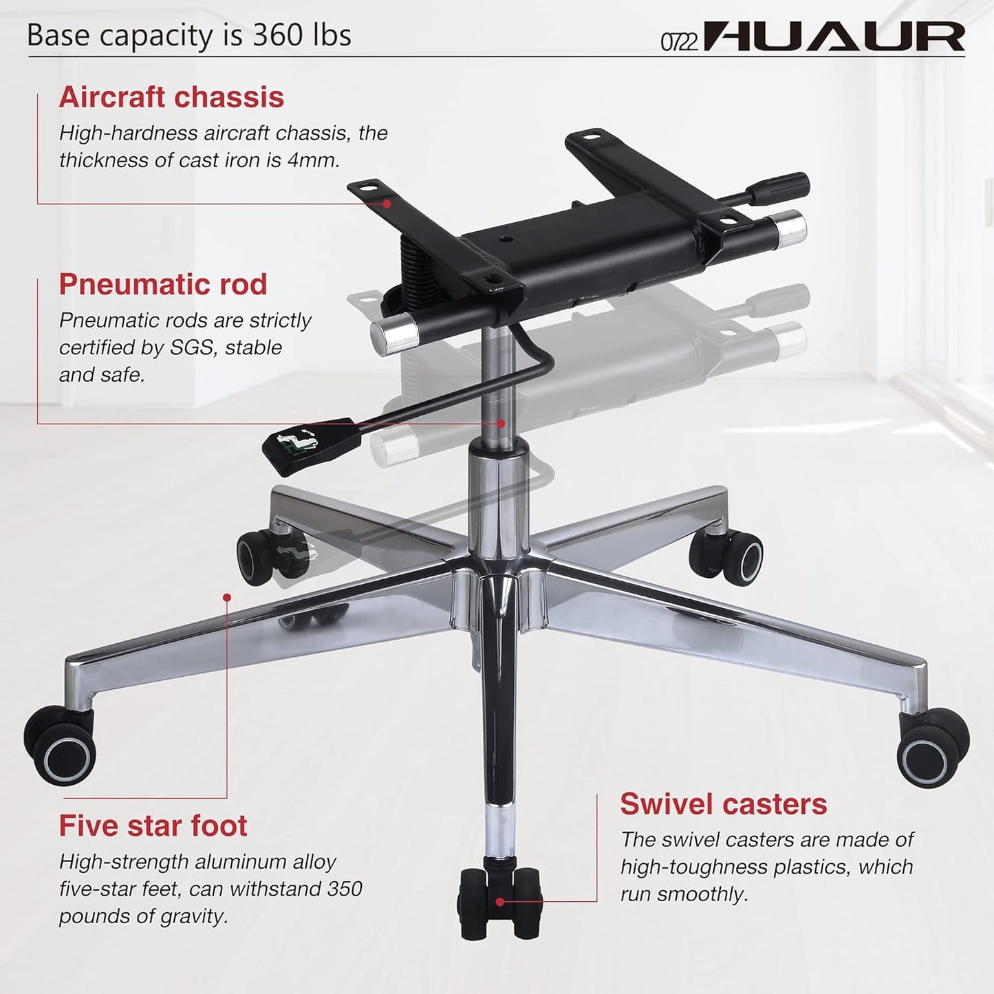 Genuine Leather Modern Executive Chair High-Back Support 90 to 150 Degrees Tilt and Upholstered Home Desk Chair with Base 400LB Capacity Swivel Computer Office Chair (Orange)