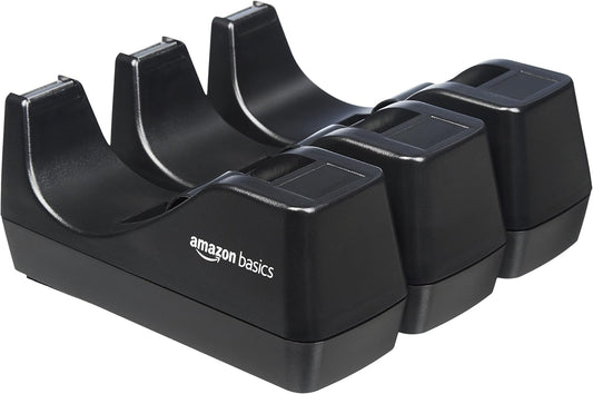 Amazon Basics Weighted Office Desk Tape Dispenser - 3-Pack