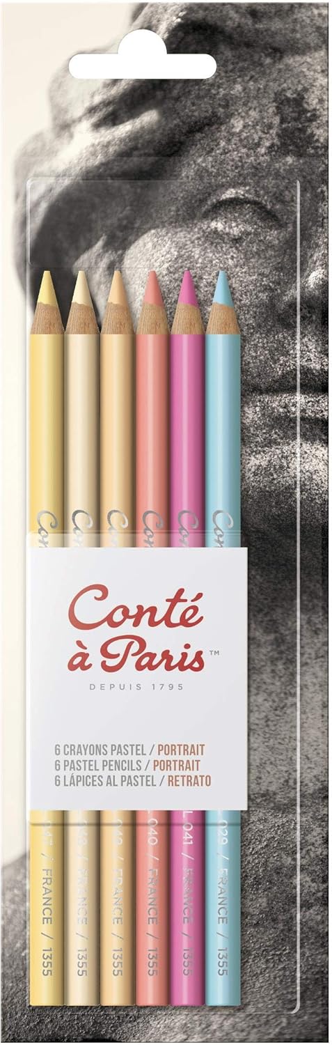Conté à Paris Pastel Pencils with 6 Count Portrait Colors