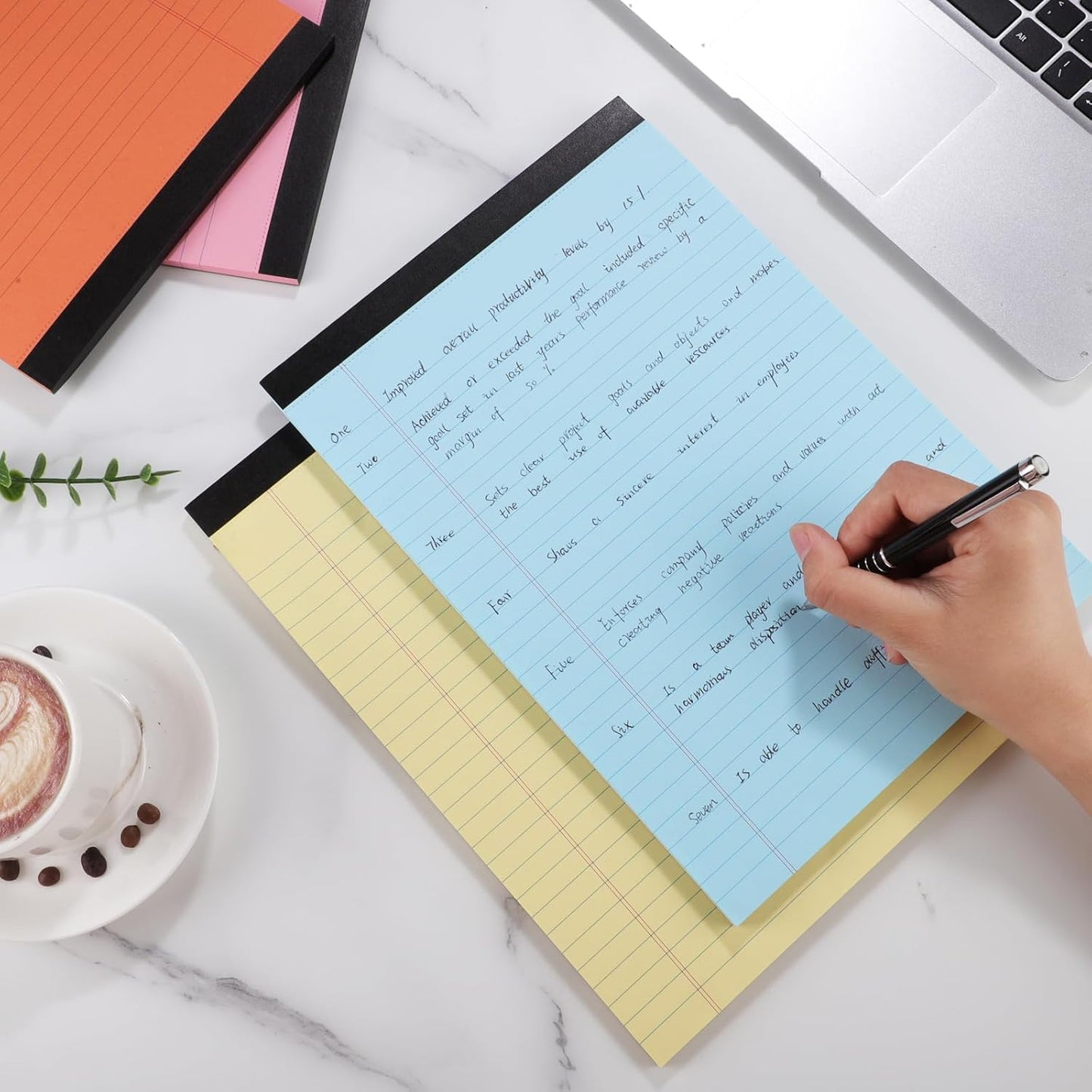 8 Pack Colored Legal Pads, Totally 400 Sheets Legal Pads 8 x 11.5inch College Ruled Writing Pads Wide Ruled Legal Paper for Office, School, College, Professional