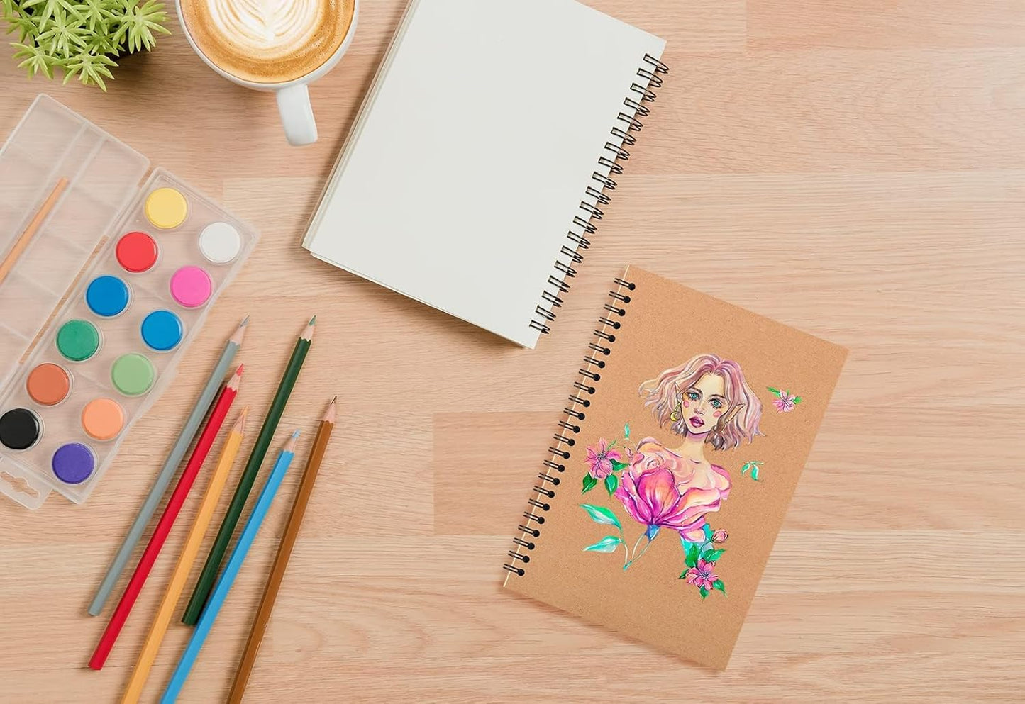 YOTNUS 150 Pcs A5 Spiral Notebooks Journal with Kraft Cover, 5x8 Inches, Ruled Lined Paper, for Work, Sketches, Study, Notes Taking, Gifts, Brown (150 PCS(Lined))