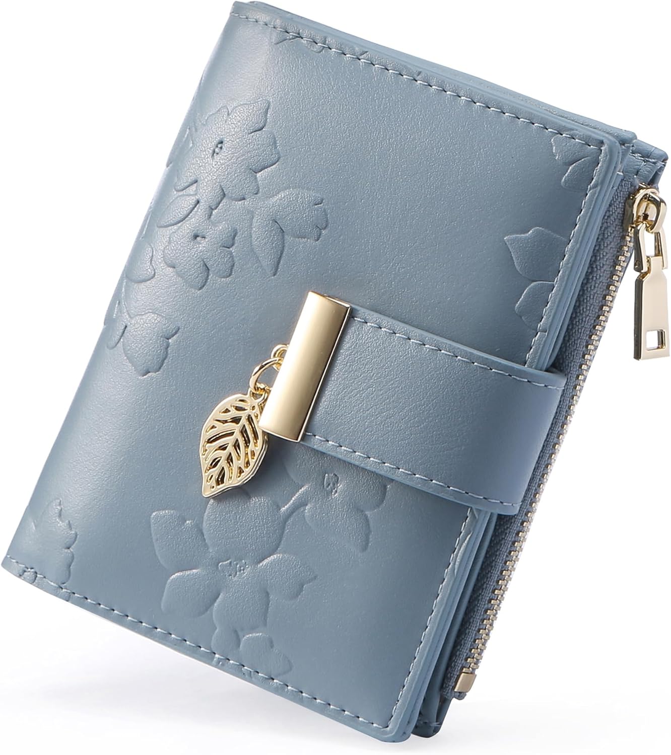 Small Wallet Women RFID Blocking Leather Bifold Wallet Credit Card Holder for Women Ladies Compact Wallet Mini Purse With Zipper Pocket
